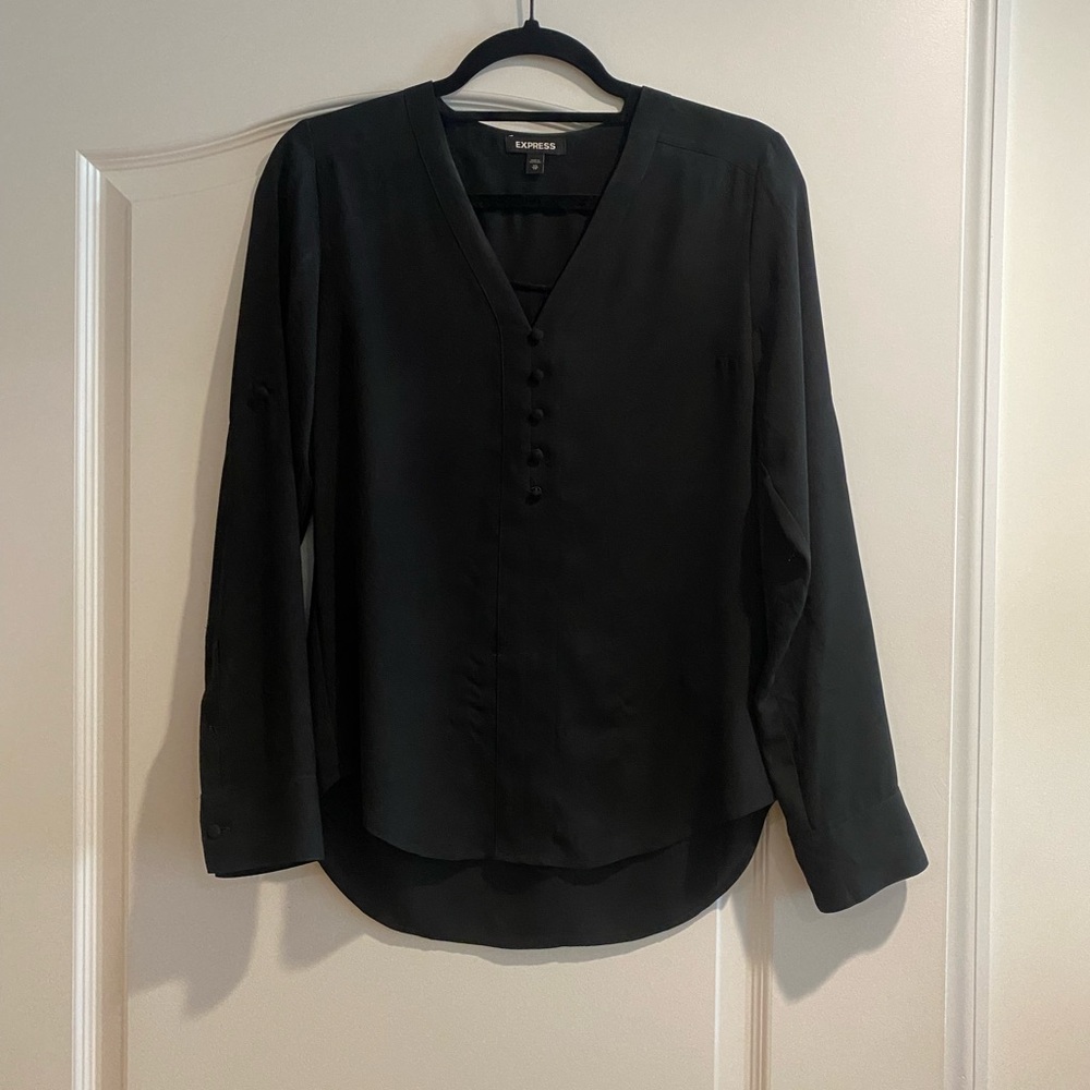Express Black Buttoned Blouse